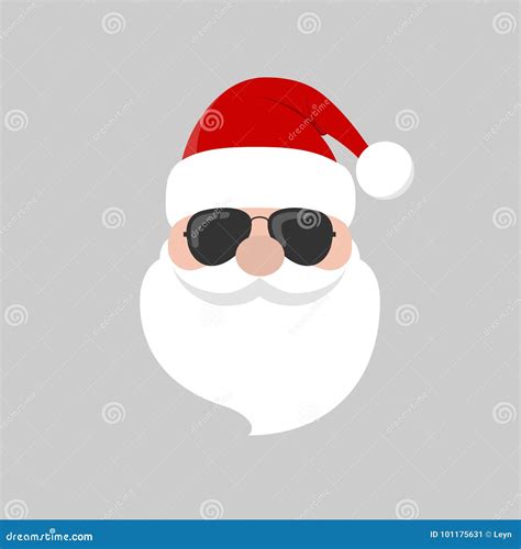 Hipster Santa Claus With Cool Beard And Sunglasses Stock Vector