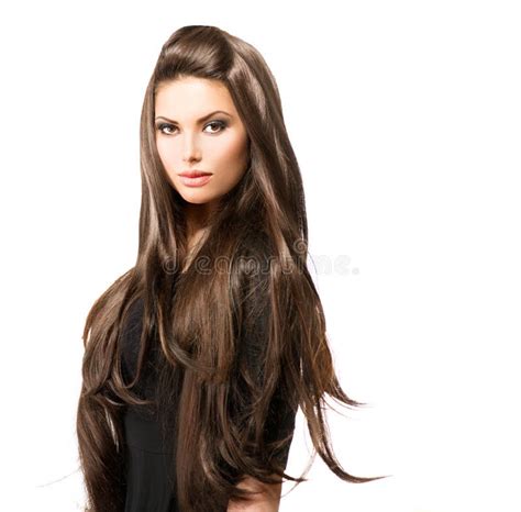 Beauty Woman With Long Brown Hair Stock Image Image Of Female Look