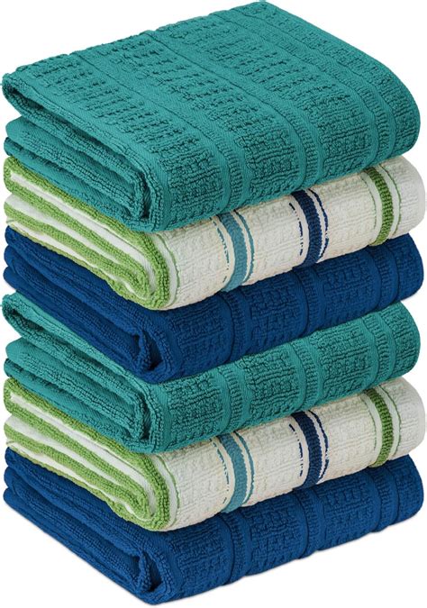 Decorrack 6 Large Kitchen Towels 100 Cotton 16 X 27