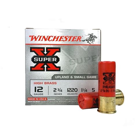 Winchester Super X High Brass 12 Gauge 2 3 4 1 1 4 Oz 5 Shot Box Of 25