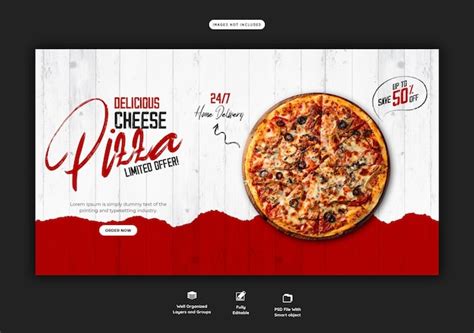 Free Psd Food Menu And Delicious Pizza Web Banner Template