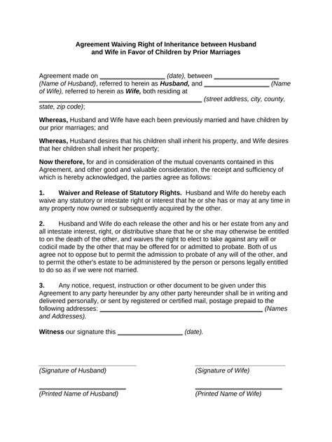 Inheritance Agreement Fill Out And Sign Online Dochub