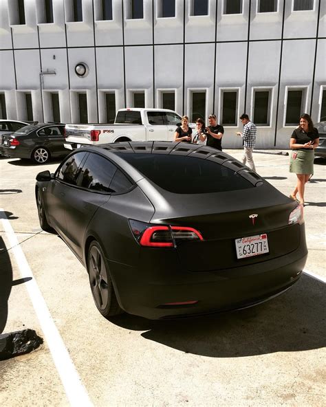 Matte Black Tesla Model 3 Spotted