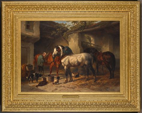 Wouterus Verschuur Horses In A Stableyard 19th Century European