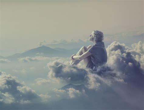 Photo Of Man Sitting On Clouds HD Wallpaper Wallpaper Flare