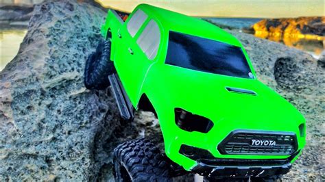 Trx4 With 3d Printed Toyota Tacoma Body Finally Hits The Rocks Youtube