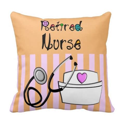 Nurse Retirement Pillow Pink And Orange Nurse