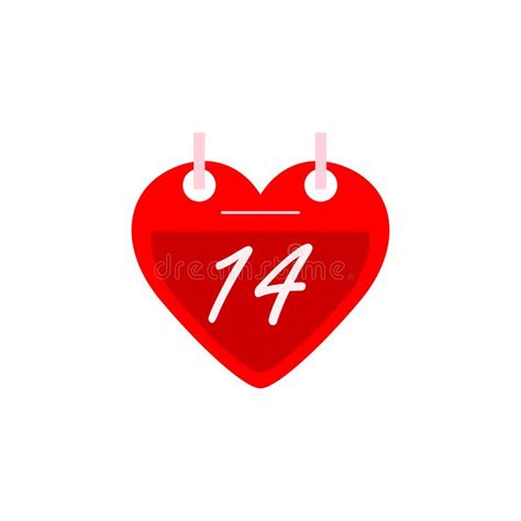 Calendar Icon For February 14 Valentine S Day Design Element Stock