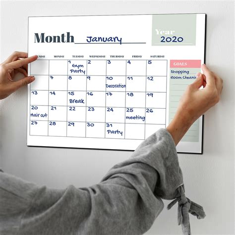 Magnetic Dry Erase Refrigerator Calendar Monthly Whiteboard Organizer