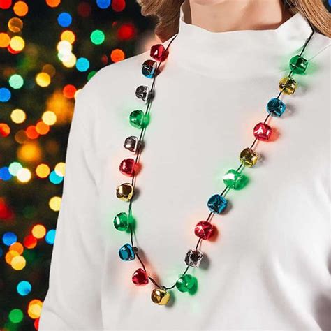 Jingle Bell Flashing Necklace In Festive Holiday Flare