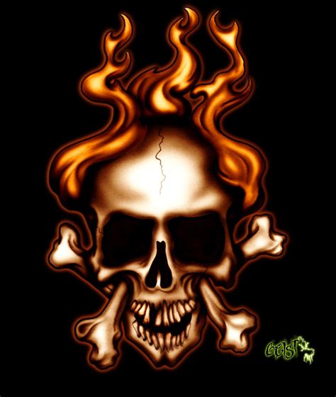 Skull Flames By Geist Art On Deviantart