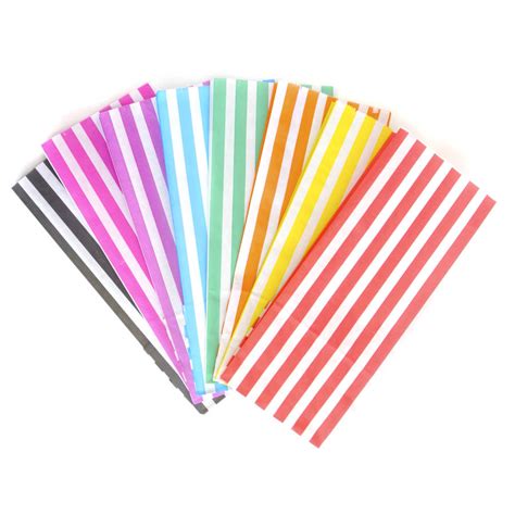 Tall Striped Paper Party Bags By Peach Blossom