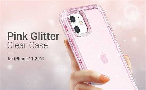 Ulak Compatible With Iphone 11 Case Clear Glitter Hybrid 3 In 1
