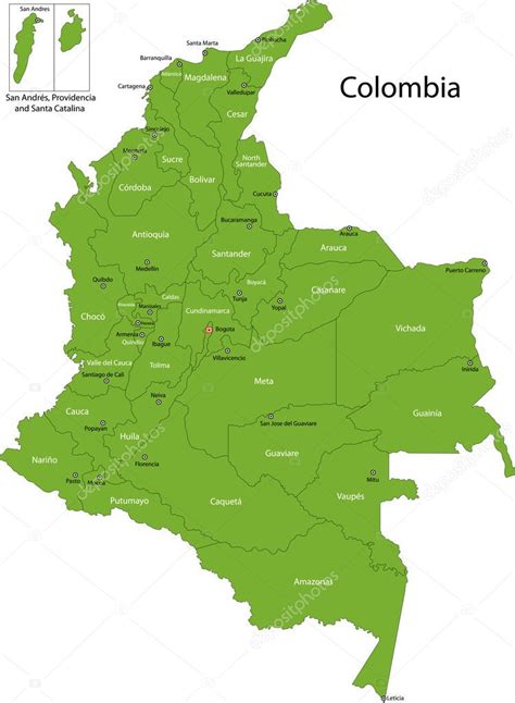 Green Colombia Map — Stock Vector © Volina 32471161