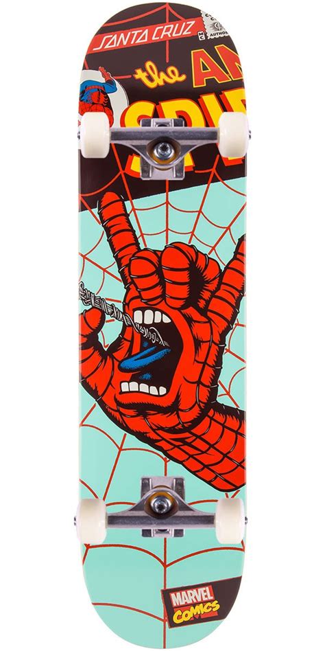 Shop an exciting range of santa cruz skateboards, t shirts, hoodies, jumpers and jerseys, bags, beanies and more at skatehut you can shop santa cruz clothing and accessories all at great prices. Santa Cruz Marvel Spiderman Hand Skateboard Complete - 8.0"