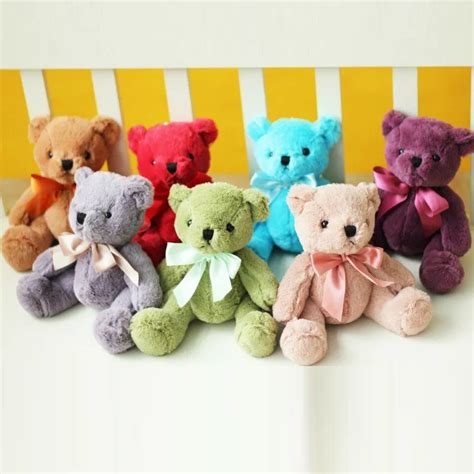 20cm Kawaii Small Teddy Bears Plush Toys Mini Colorful Teddy Bear