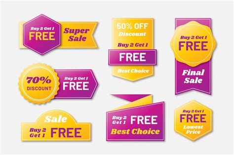 Free Vector 2x1 Promotion Labels Template