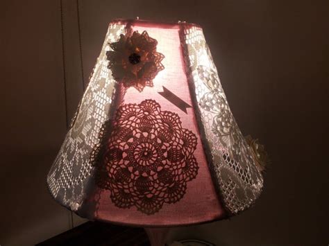 Another View Of My Lamp Shade With Vintage Doilies Diy Projects
