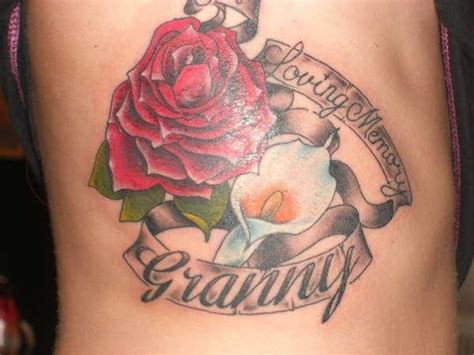 Rose Calla Lilly Loving Memory Tattoo In Loving Memory Tattoos White