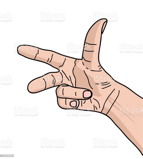 Human Hand Showing Three Fingers Three Fingers Up Gesture Palm Of Hand