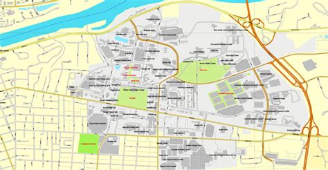 Tuscaloosa Alabama Us Printable Vector Street City Plan Map Full