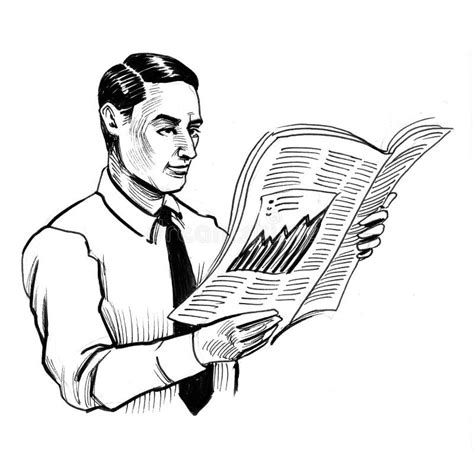 Retro Man Reading Newspaper Stock Illustrations 197 Retro Man Reading