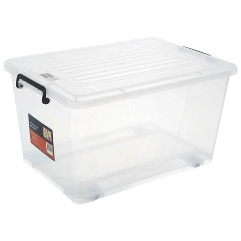 All Set 50l Plastic Storage Tub With Wheels Bunnings Warehouse