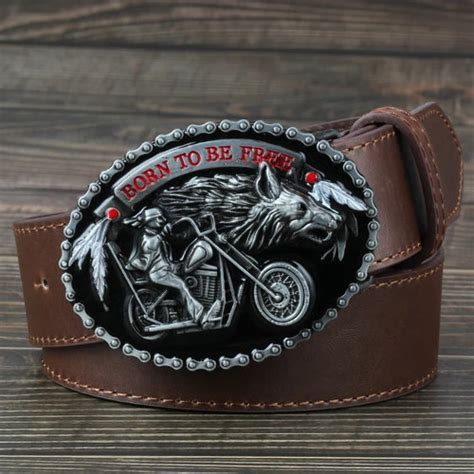 The Motorcycle And The Wolf Belt Buckle Belts For True Rockers