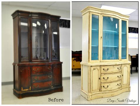 Home » before and after » file cabinet makeover using chalk paint. Before and after Vintage bow front Drexel china cabinet ...