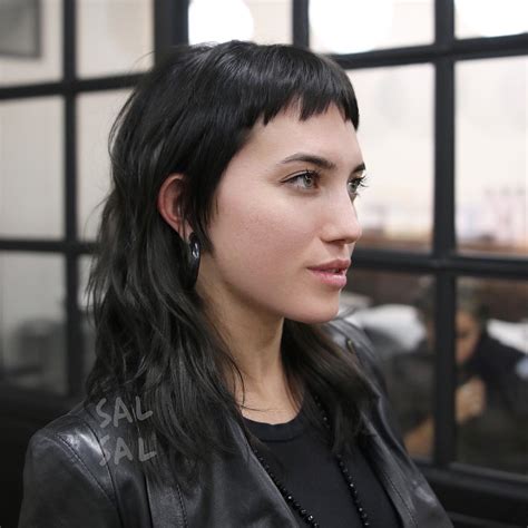 Choppy shag haircuts are the style of the season. Edgy Modern Textured Mullet with Choppy Micro Bangs and Black Color - The Latest Hairstyles for ...