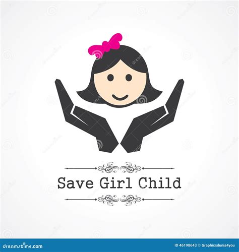 Save Girl Child Concept Stock Vector Image Of Child 46198643