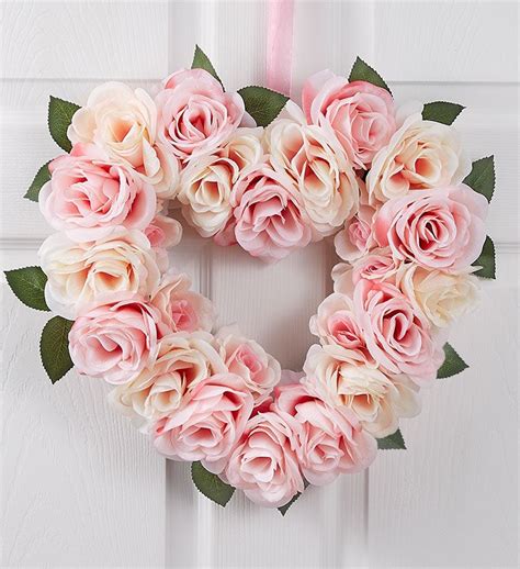 Pink Rose Heart Shaped Wreath 16