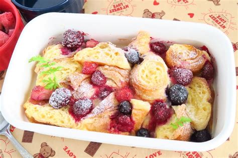 Recipe Croissant Bread Pudding Gorgeous With Mixed Berries Using