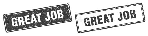 Great Job Stamp Set Great Job Square Grunge Sign Stock Vector