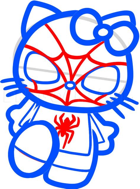 How To Draw Spiderman Hello Kitty, Step by Step, Drawing Guide, by Dawn