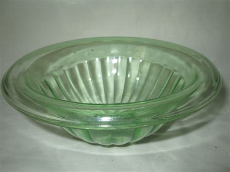 Beautiful Vintage Green Depression Glass Bowl With Wide Rim Mixing Bowl Carol S True Vintage