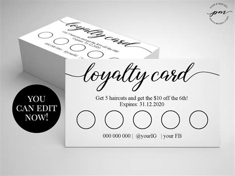 loyalty card template free