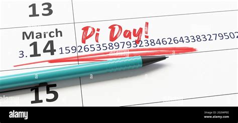 Calendar March The 14th Happy Pi Day Stock Photo Alamy