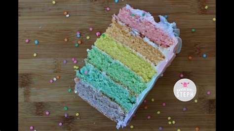 Pastel Rainbow Cake With Ombre Frosting Rainbow Cake Youtube