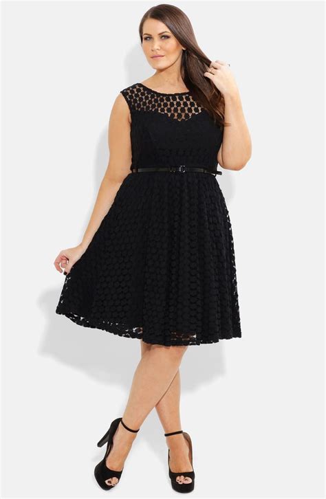 City Chic Lace Fit And Flare Dress Plus Size Nordstrom