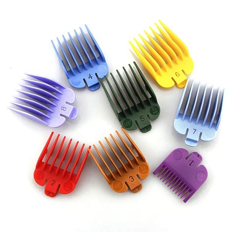 8pcsset Colorful Universal Hair Clipper Guide Limit Combs Trimmer
