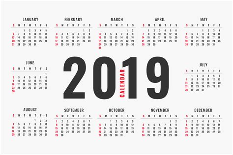 2019 Calendar Free Vector Art 5324 Free Downloads