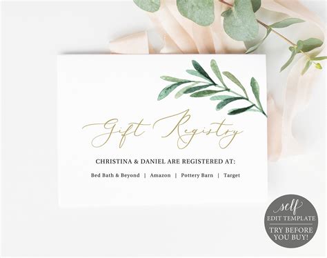 Home depot offers a variety of credit cards, including consumer cards and company cards. Wedding Registry Card Template TRY BEFORE You BUY Editable | Etsy | Wedding registry cards ...