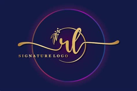 Premium Vector Luxury Signature Logo Design Initial Rl Handwriting