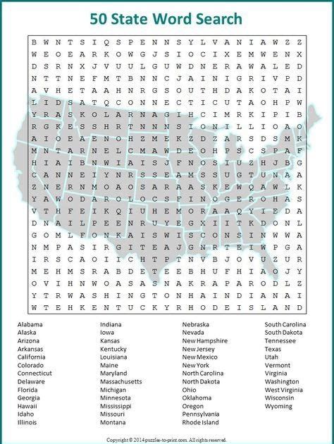 United States Crossword Puzzle Printable Kelley Baileys Word Search