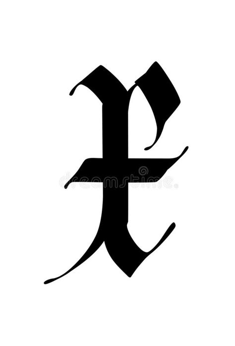 Letter X In The Gothic Style Vector Alphabet The Symbol Is Isolated