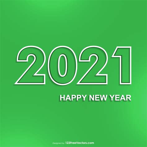 Free Happy New Year 2021 Green Background