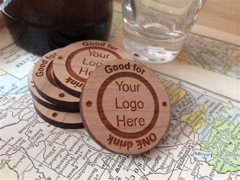 Wooden Drink Tokens Bar Promotional Items Bar Tokens Etsy