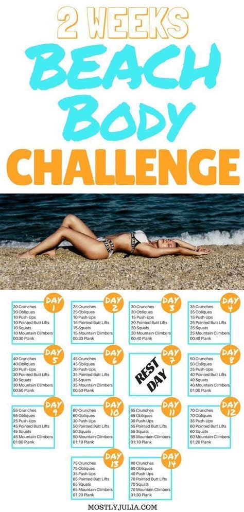 2 Weeks Summer Beach Body Challenge Bikini Body Workout Beach Body