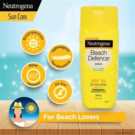 Neutrogena Beach Defence Lotion Sun Water Sunscreen Spf50 198ml Neutrogena Guardian Singapore